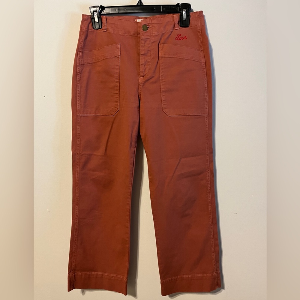 Sundry Terracotta Cotton Cropped Pant - size 25